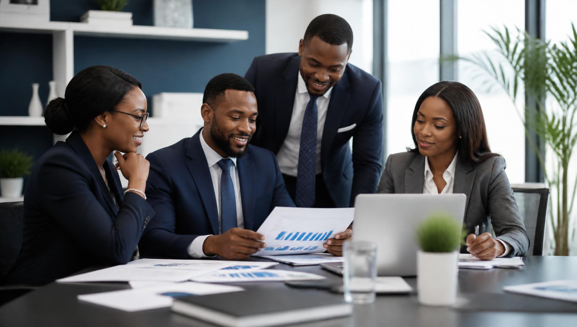 Chartered accountants reviewing financial documents